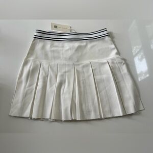 Tory Burch Sport Box Pleat Tech Knit Pleated Tennis Skirt ~ Snow White ~ S